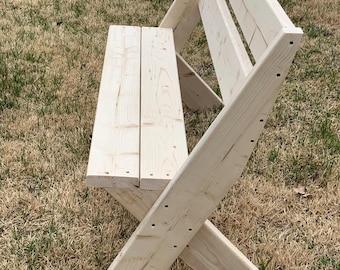 Handmade Wooden Garden And Patio 4’ Bench And Arm Chair Sets, Made To Order, LOCAL PICKUP ONLY, Poolside Outdoor Furniture, Modern decor