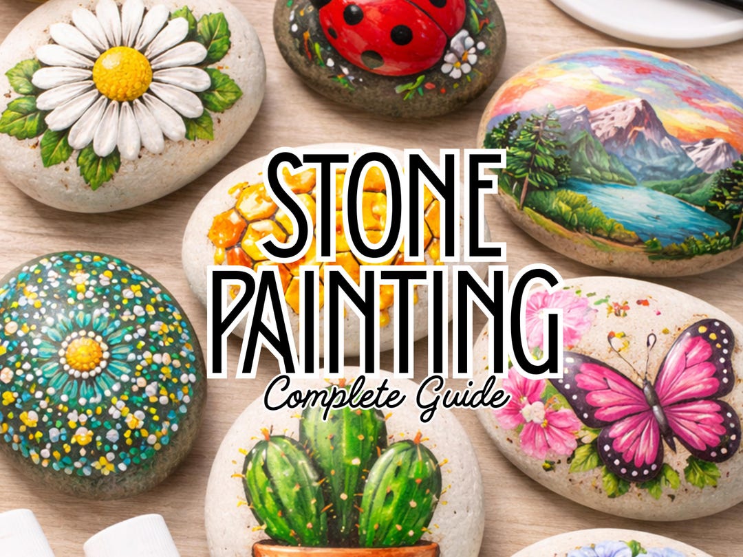 Stone Coloring Tutorial Stone Painting Guide: 7 Step-by-step Beginner Projects (digital ...
