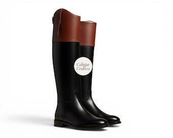 Knee High Riding Boots Handmade Leather Equestrian Boots Tall Black Brown Riding Boots Men Women Custom Tall Boots