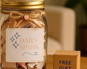 Daily Spark Intention Jar – Motivational Notes  • 100 Positive Messages • Mindfulness Gift • Self-Care Jar •Manifestation Jar• Mother's Day