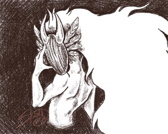 Horned Mask Print