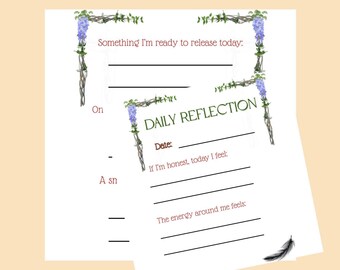 Daily Reflection Worksheet for Mental Clarity | Printable Mindfulness Tool for Emotional Check-In