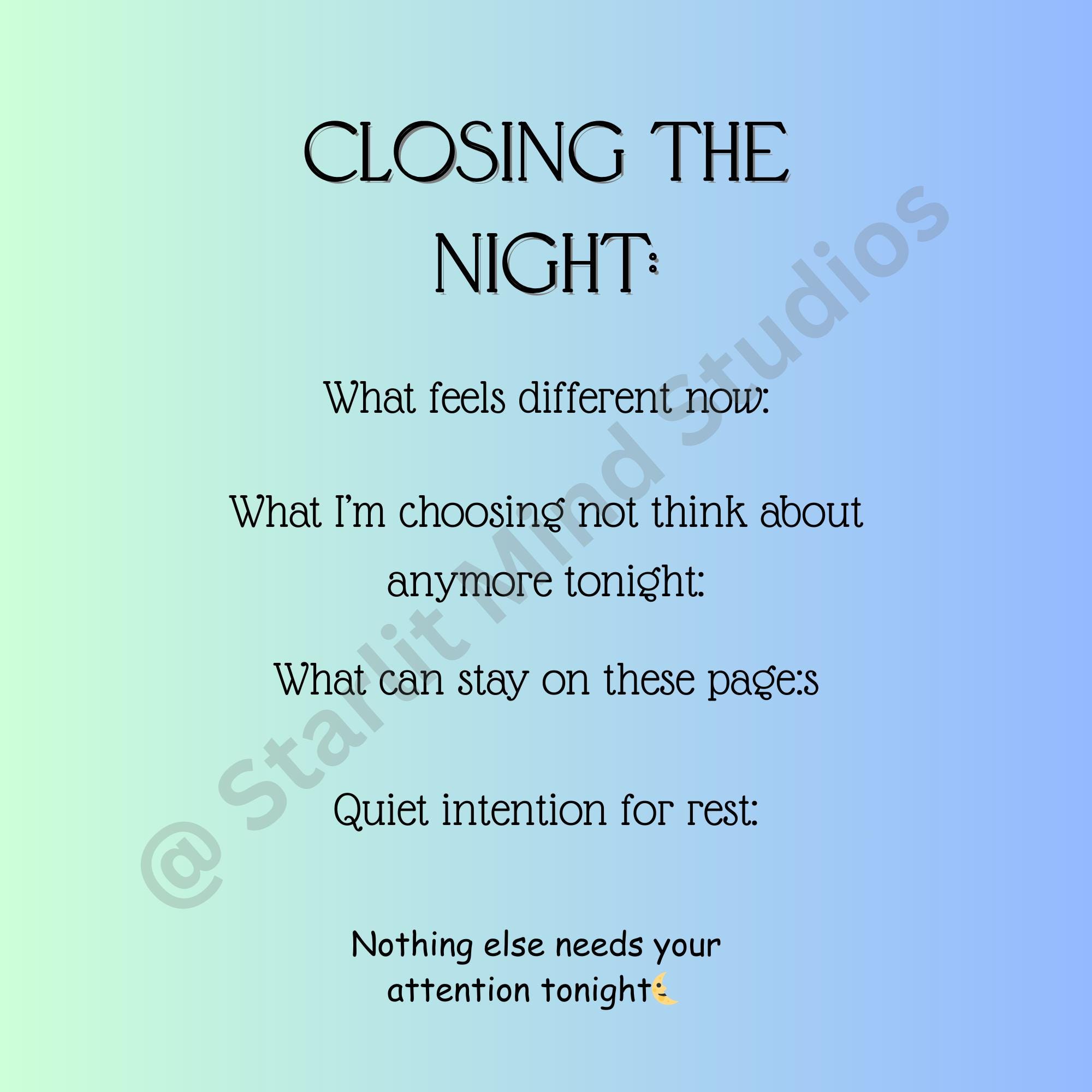 Stop Racing Thoughts at Night-calming Printable Journal for ...