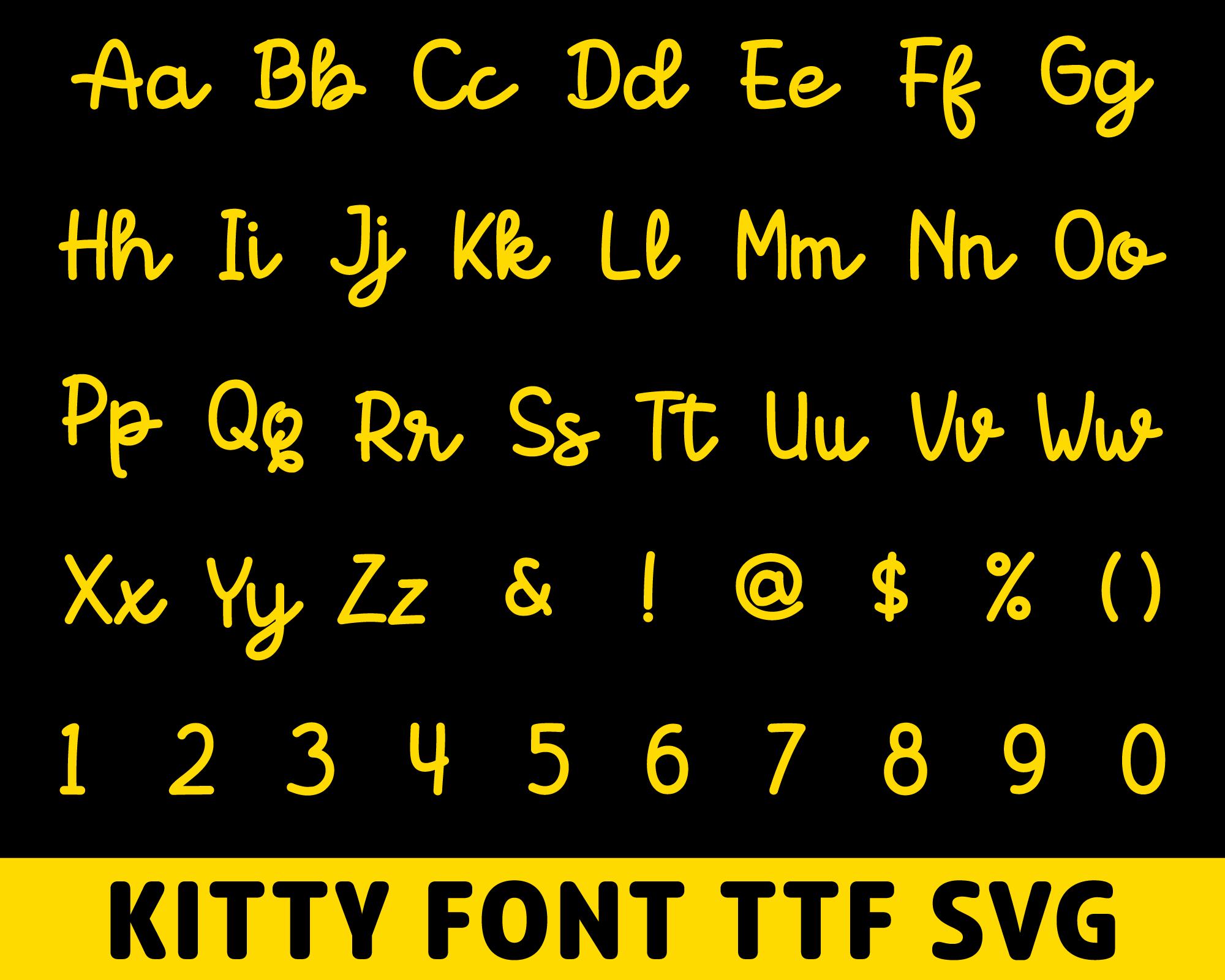 Kitty Handwritten Font, Kids TTF SVG Alphabet (digital Download) - Etsy