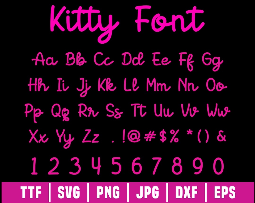 Kitty Handwritten Font, Kids TTF SVG Alphabet (digital Download) - Etsy