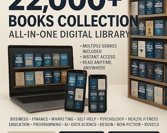 22,000+ Books Mega Bundle | PDF & EPUB | Money Making, Fiction, Non-Fiction, Self-Help, Business,  | Digital Download