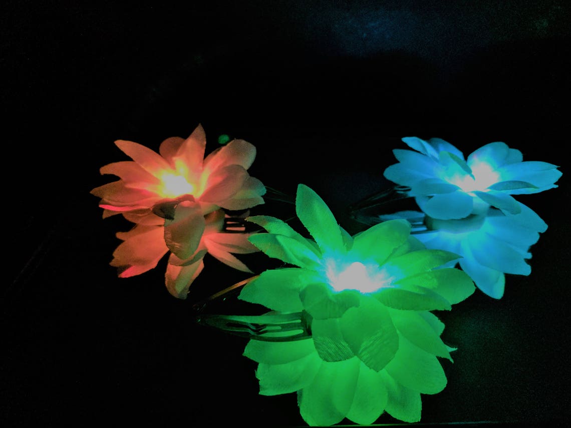 Lightup Daisy for Hair Rainbow Daisies Glow in the Dark Etsy