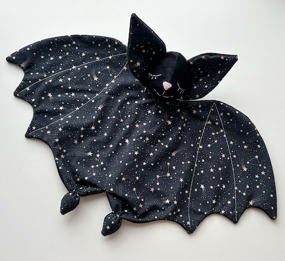 Handmade Spooky Baby lovey bat: gothic baby shower gift
