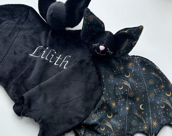 Personalized baby bat lovey: bat nursery