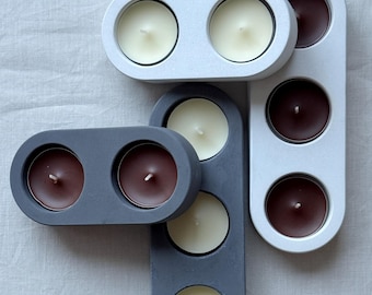 Minimalist Concrete Tealight Holder – Handmade Candle Holder for Modern Home Decor
