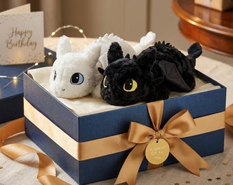 Night Fury Dragon Plüschtier, Riesendrache Kuscheltier, niedliches Stofftier, Kinder Geschenk,