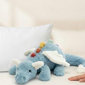 Himmel Blau Drache Plüsch Stofftier für Kinder Geburtstag Geschenk Huggable Plushie 50 cm Bild 7