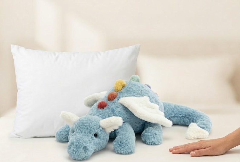 Himmel Blau Drache Plüsch Stofftier für Kinder Geburtstag Geschenk Huggable Plushie 50 cm Bild 7