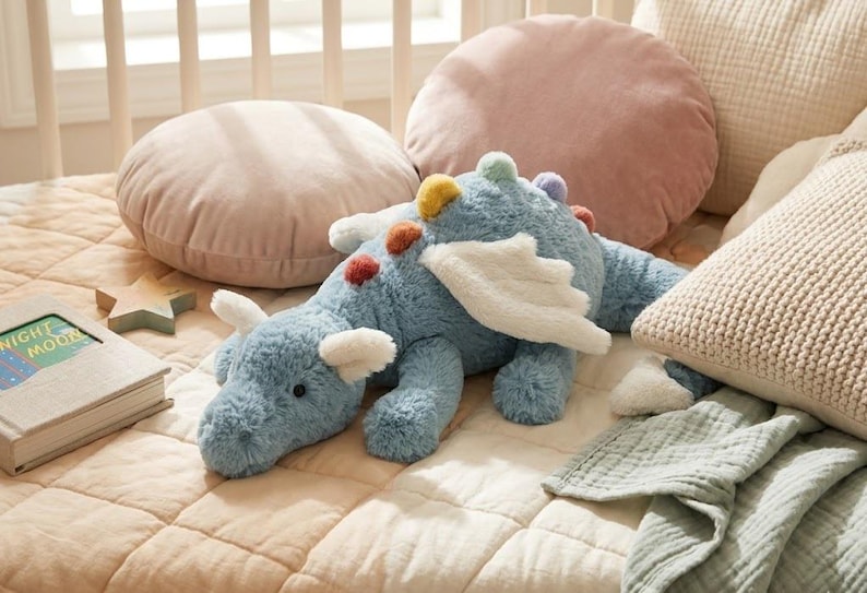 Himmel Blau Drache Plüsch Stofftier für Kinder Geburtstag Geschenk Huggable Plushie 50 cm Bild 2