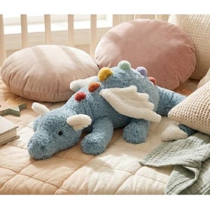 Himmel Blau Drache Plüsch Stofftier für Kinder Geburtstag Geschenk Huggable Plushie 50 cm Bild 1
