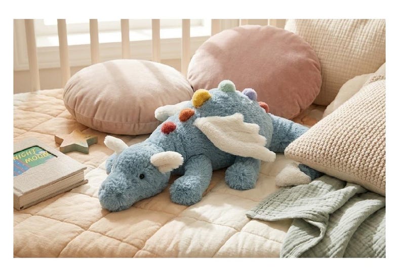 Himmel Blau Drache Plüsch Stofftier für Kinder Geburtstag Geschenk Huggable Plushie 50 cm Bild 1