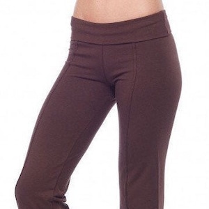 Women's Foldover Contrast Waist Bootleg Flare Yoga Pants,Value-Pack  Available Female Leggings Wide Leg Pants 