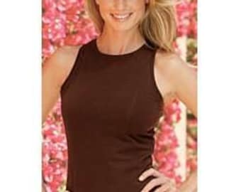 High Neck Shelf Bra Tank Top - Sleeveless Workout Shirt