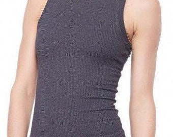 Women's HIGH Neck Tank Casual Tank Top Sleeveless Top Shirt Layering Top Yoga Tank  Rib Top Shell Tank Workout Namaste Shapewear Stretchwear