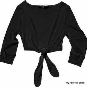 T-shirt Cover Up WRAP top Crop Shirt Bolero jacket Summer Top 3/4 Sleeve Shirt Shrug Short Top Mid Drift Top Fitted Tie Top Layering Shirt