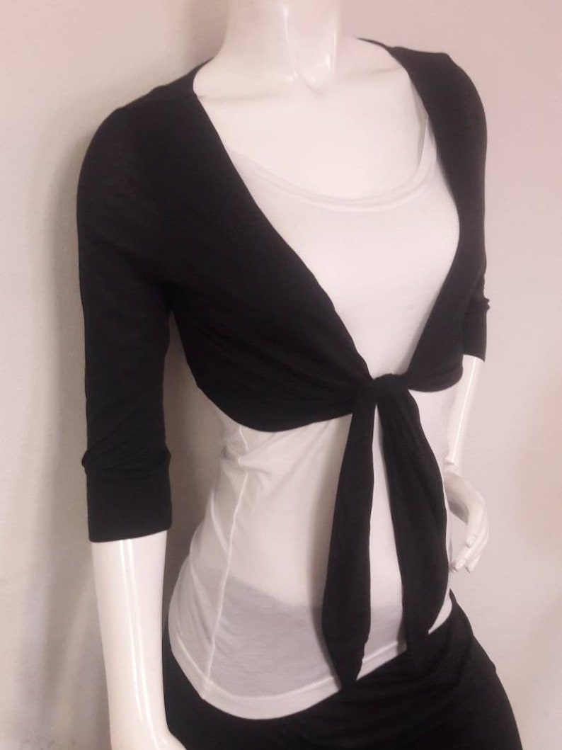 Crop WRAP AROUND Shirt Bolero Yoga WRAP Top 3/4 Sleeve Top | Etsy