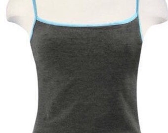 Camiseta de tirantes finos con sujetador, mezcla de algodón