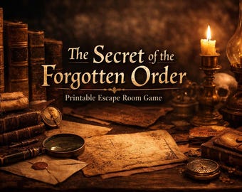 Printable Escape Room Game – The Secret of the Forgotten Order | Mystery Puzzle Game | Instant Download