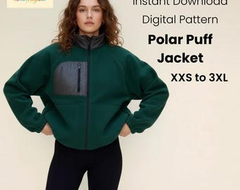 Polar Puff Jacket Sewing Pattern | PDF Puffer Jacket Pattern Women Men | Unisex Quilted Coat | Digital Sewing Pattern XXS-3XL | A4 A0 Files