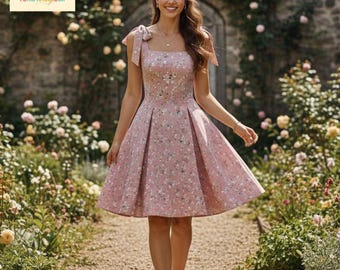 Bow Shoulder Mini Dress Sewing Pattern | Coquette, Cottagecore PDF | Digital file
