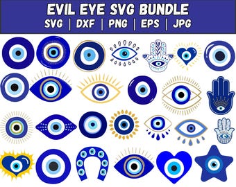 Evil Eye SVG Bundle: Ojo Turco, Hamsa Clipart (Digital Download)