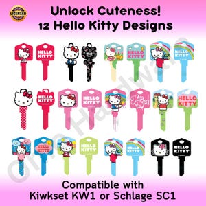 Hello Kitty Key – Cute House Key Blanks – KW1 & SC1 – Multiple Designs