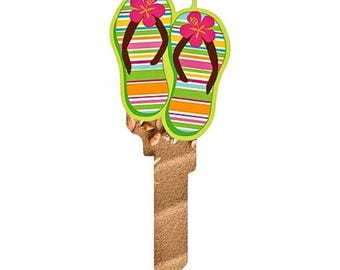 3D Flip Flops Key Blank – Uncut House Key – Fits KW1 or SC1 – Trendy Keys