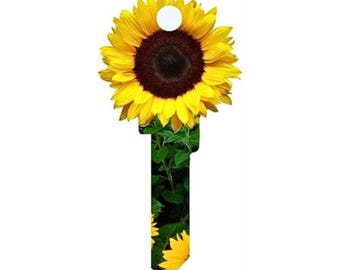 3D Sunflower Key Blank – Uncut House Key – Fits KW1 & SC1 – Trendy Keys