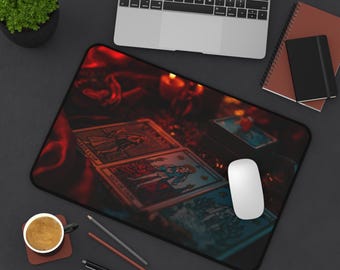 Esoteric Astrology Magic Circle Mousepad, Celestial Sun & Star Desk Mat, Office Decor, Witchy Altar Cloth Vibe, Mystic Gaming Pad