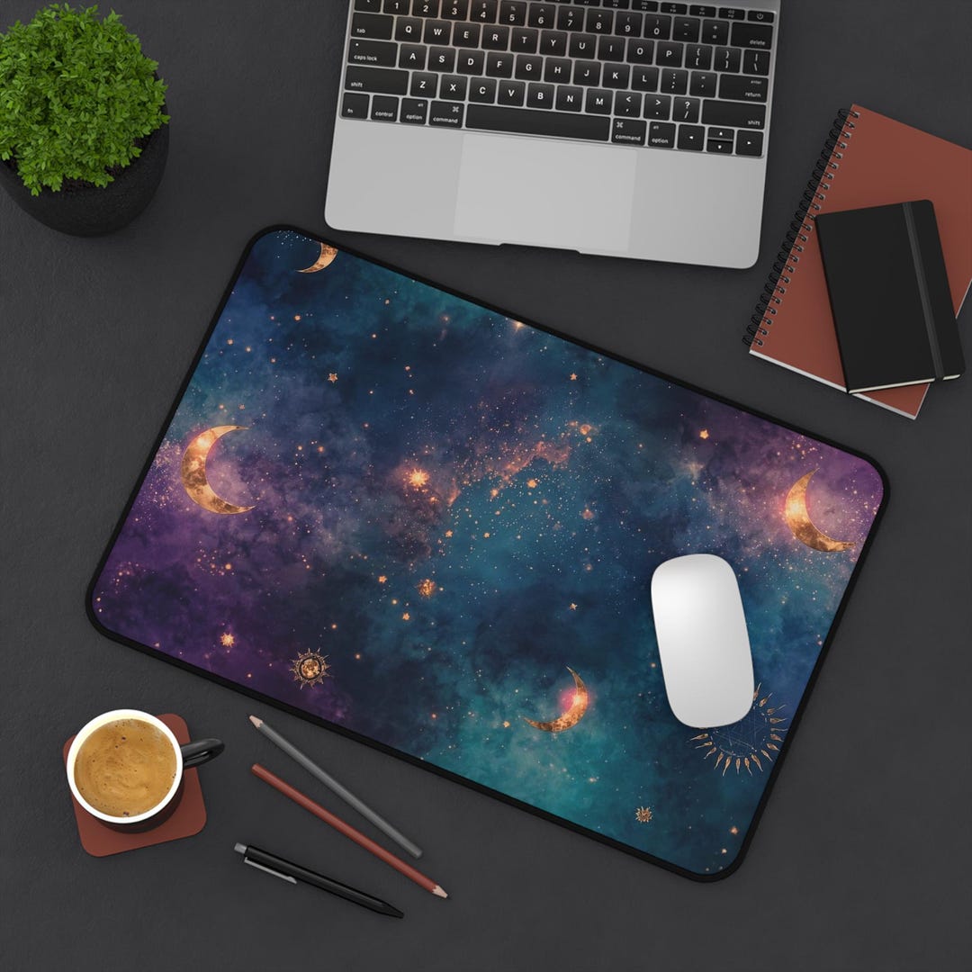 Celestial Sun and Moon Desk Mat, Tarot Mouse Pad, Witchy Aesthetic ...