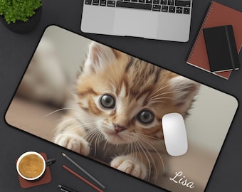 Süße Katzen Maus Pad, Kawaii Kätzchen Schreibtischmatte, Ästhetische Büro Deko, Lustiges Tier Mousepad, Rutschfeste Gaming Maus Matte, Geschenk für Katzen Mama
