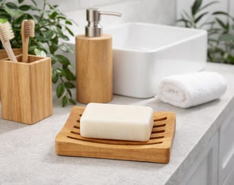 Solid ash wood soap dish – wooden soap holder for the bathroom