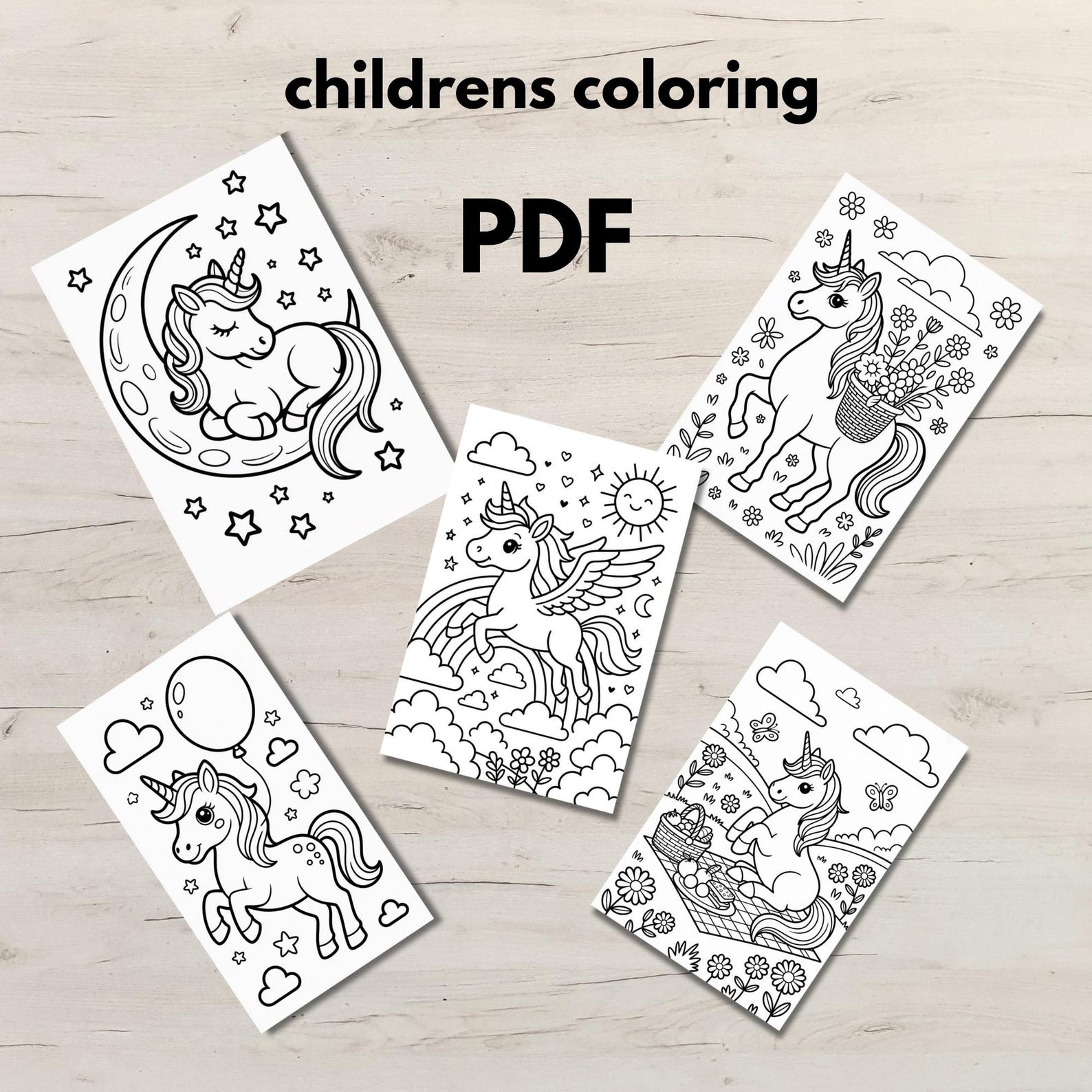10 Unicorn Coloring Pages for Kids Pdf Printable Cute Unicorn Coloring ...