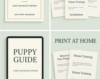 New Puppy Guide Printable | Sage Minimalist Training Handbook (Digital Download)