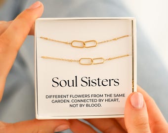 Soul Sisters Armband Set - Ineinander greifende Ringe, Geschenk für beste Freundinnen