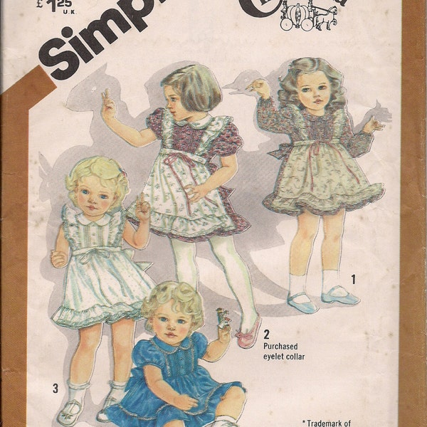 1981 Printed Sewing Pattern Simplicity 5257 Cinderella toddler girl's dress size 1