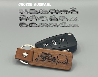 Heartbeat Camper Keychain Personalized – Motorhome Gift with Vehicle Choice – Vanlife Gift for Campers & Travelers