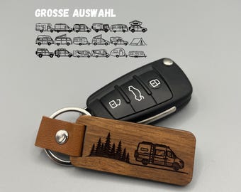 Camping Forest Keychain – Camper Gift – Vanlife Accessory – Wooden Keychain – Gift for Outdoor Enthusiasts