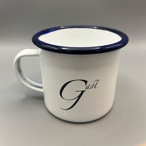 Enamel mug “Eat Sleep Camp Repeat” – Personalized with name – Gift 1) Stil 1: 0°