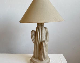 Vintage Mid Century Cast Plaster Cactus Table Lamp by Bon Art, 1970s - 1980s