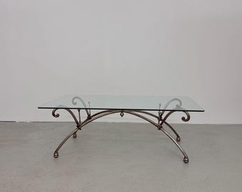 1960s Brass and Glass Coffee Table in the Manner of Maison Jansen, produced in France
