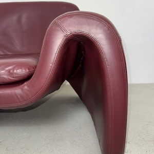 Italienischer Vintage Ledersessel von Cinova - Burgundy Oxblood, 1970er bis 1980er Jahre Bild 8