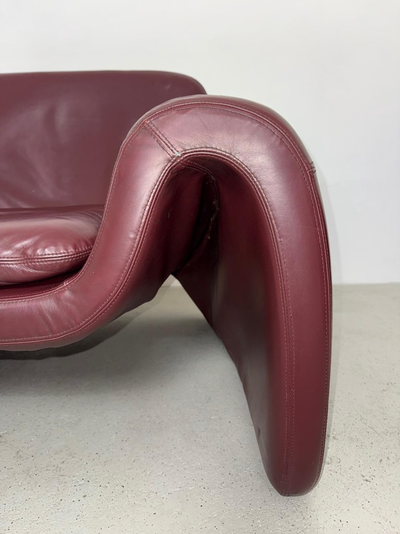 Italienischer Vintage Ledersessel von Cinova - Burgundy Oxblood, 1970er bis 1980er Jahre Bild 8