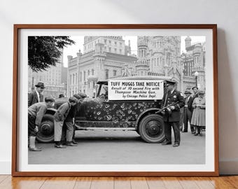 Tuff Muggs Take Notice | Czarno-biały wystrój z czasów prohibicji | Sztuka vintage lat 30. XX wieku | Dekoracje do tajnych lokali | Grafika gangsterska | 254