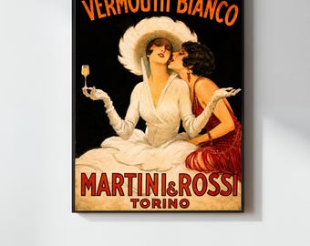 Art Nouveau Vermouth Print | Vintage Sapphic Art | Speakeasy Decorations | Lesbian Posters | Retro Alcohol Decor | Trendy Dorm Decor | 256